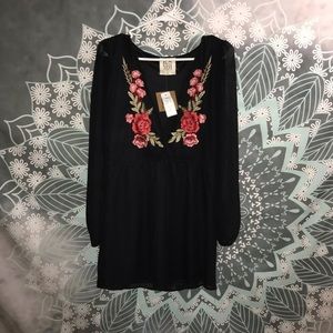 New black longsleeve sheer dress size small